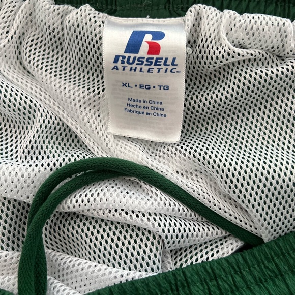 Russell Athletic Green Joggers W/White Mesh Lining SZ XL - Picture 2 of 8